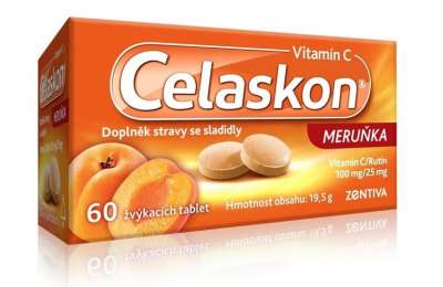 Celaskon meruňka 100mg 60 žvýkacích tablet